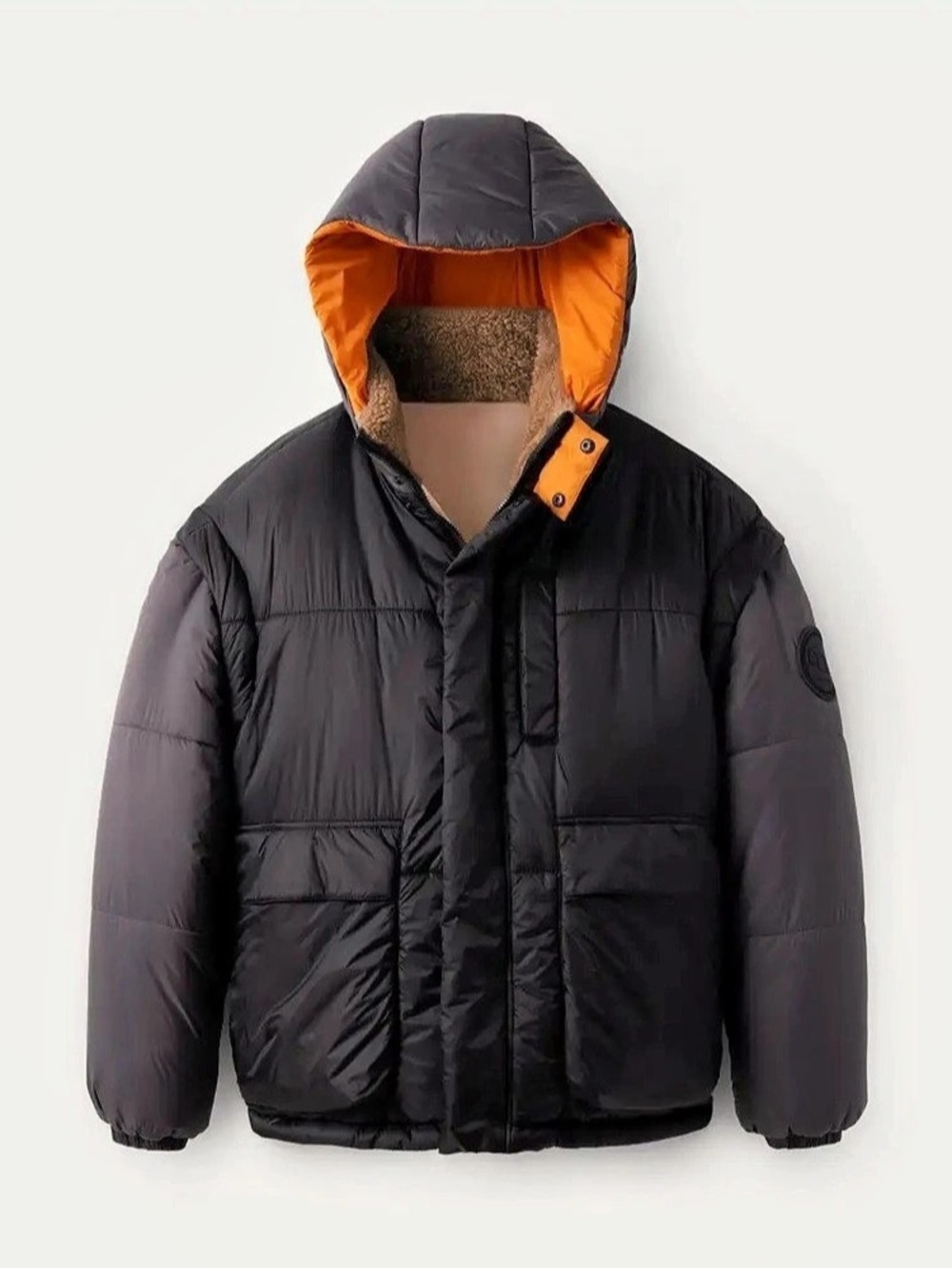 UGG Kristian Convertible Puffer Coat Black & Orange